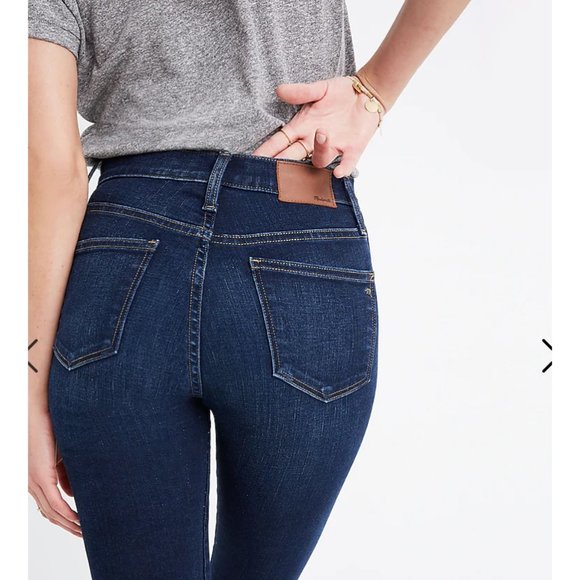 MADEWELL women's 10" high rise high waisted slim skinny dark denim jeans SIZE 28 - Picture 8 of 10